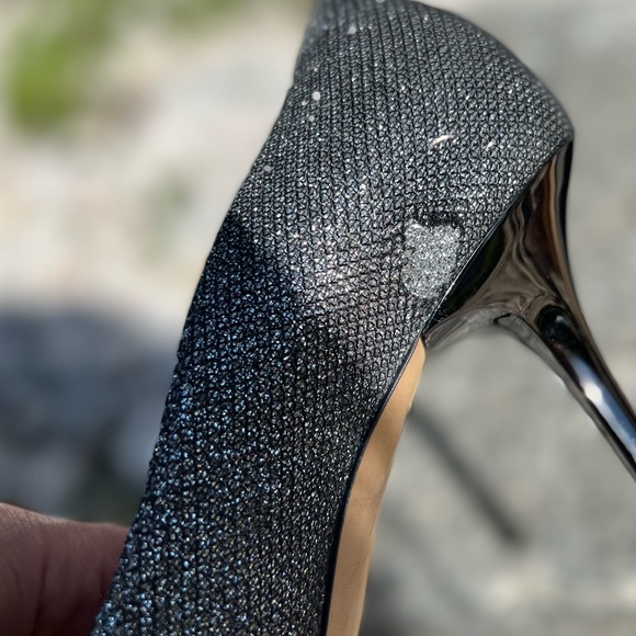 Jimmy Choo | Authenticated | Metallic Peep Toe Sparkle Heels 38.5 - Picture 13 of 17